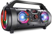 Portable Bluetooth Speakers, 30W Loud Outdoor Speakers with Subwoofer, FM Radio, RGB Colorful Lights, EQ, Stereo Sound, 10H Playtime Boombox Wireless Speaker for Home, Party, Camping, Travel (FREE POSTAGE)