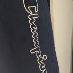 Champion Men's Navy Sweatpants - Small - Big C Vertical Logo