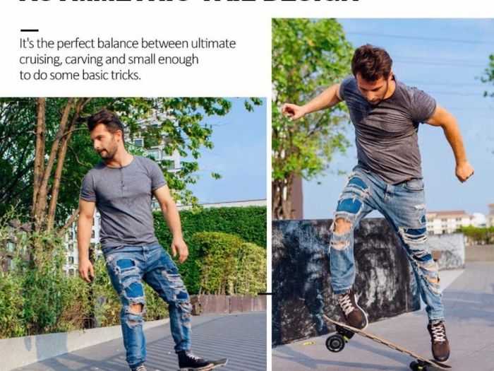 Skateboard, 27 x 8 inch Complete Skateboard for Kids Teens and Adults, 7 Layer Canadian Maple Double Kick Deck (MULTIPLE DESIGNS)