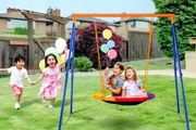 Swing Sets for Backyard 40in Saucer Swing Seat A-Frame Metal Stand 440lbs