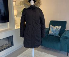 Black Hooded Long Winter Coat from Zara. Size Small UK 8 / EU 36