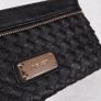 Nine West Black Woven Texture Wristlet Clutch Pouch Bag Image 2