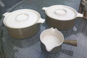 Brendan Erin Arklow pottery 3 pieces, 2 tureens, 1 double pourer, no damage, D18