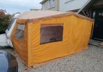 Vintage retro caravan awning. Cotton canvas