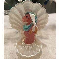 HQG1C Sea Rose with a Shell Stand  Seapony Sea Ponies like MLP G1 My Little Pony