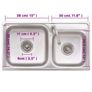 Camping Sink Double Basins with Tap Stainless Steel Image 7