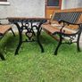 Garden table with 2 benches [ heavy cast iron ] Image 5