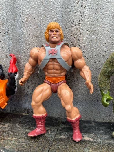 Vintage Masters of the Universe, He-man, Prince Adam, Stinker, Grizzlor, Whiplash, Mossman, c1980s