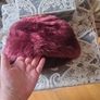 fur effect hat. wine in colour Image 7