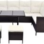 _Poly Rattan Garden Furniture 8 Seater Lounge Set Brown Dining Set Image 3