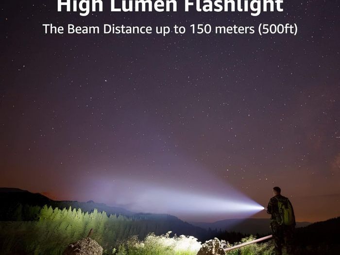 LED Torch, LE1000 Powerful Handheld Flashlight, Super Bright, Pocket Size, Lightweight, Suit for Camping, Cycling, Running, Dog Walking and More Outdoor Use, 6 AAA Batteries Included, Pack of 2