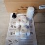EMKE Multiblock Radiator Valve Fittings, Tap Block Heating Accessories Corner and Passage Shape 50 mm, Valve Tap Block Radiator Valve with Thermostat (for 15 mm + 16 mm Pipes x G1/2 Inch, 1 Piece, White) Image 2