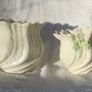 BELLEEK (Irish parian ware) - two handkerchief vases of the Tridacna pattern (7th & 9th Belleek marks) Image 9