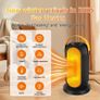 Low Energy Silent, 600W / 1200W PTC Electric Heater with Tip-Over and Overheat Protection, 3 Adjustable Modes & Thermostat, Suitable for Office Home Dorm Image 9