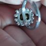 Beautiful silver tone ring with green stone. Image 2