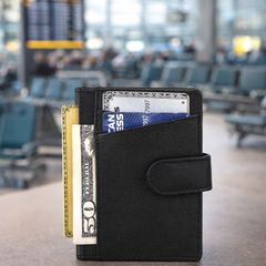 Leather Passport Holder Genuine Leather Travel Passport Wallet with RFID Protection