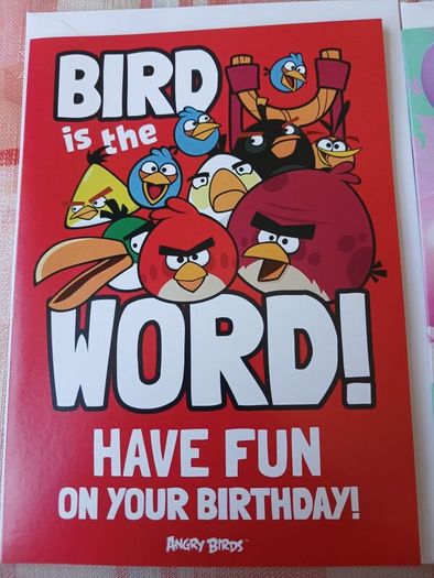 2 x Angry birds Birthday cards