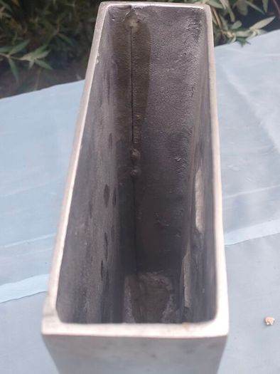 Large Modernist Polished Metal flower vase