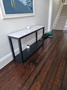Luxury White Marble Console Table (Gavelle Interiors) Contemporary Statement Piece