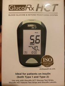 Gluco Rx Hct Blood Glucose Ketone monitoring diabetes system