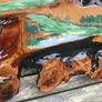 Original Artwork, Acrylic on live edge Cedar, housewarming gift, unique artwork, cabin gift, rustic art 55" x 14" Image 8