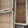 Set of rectangular wicker and rattan storage baskets Image 7