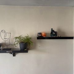 Black Floating Wall Shelves (Pair)