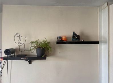 Black Floating Wall Shelves (Pair)