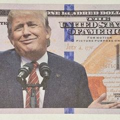 Donald Trump 100 Dollar Banknote Note
