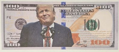 Donald Trump 100 Dollar Banknote Note