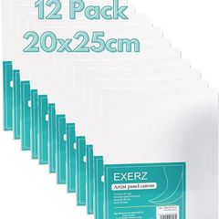 20x25cm Canvas Panels 12pcs 280GSM/ Artist Canvas Board 100% Cotton 0.3cm Thinkness/ Blank/ Triple Primed/ Acid Free/ Medium Grain