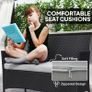 4 Piece Rattan Garden Furniture Sofa Set with Loveseat, Armchairs, Glass-Top Coffee Table and Cushions, Brown Image 3