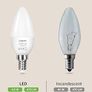 E14 LED Light Bulb, Small Edison Screw SES Candle Bulbs, 4.9W 470lm, 40W Equivalent E14 Bulb, Warm White 2700K E14 LED Bulb, Energy Saving Candle Light Bulbs, Non-dimmable, Pack of 6 Image 2