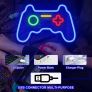 Game Neon Sign(16"x10.8"),Cisteen Gamepad Neon Light Sign with Acrylic Board, USB Powered Led Wall Light Decorations,Gaming Neon Lights for Bedroom,Game Room,Man Cave,Bar,Party Image 3