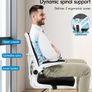 Mesh Office Chair with Adjustable Lumbar Support, Mid-back Ergonomic Desk Chairs for Home Office, Height Adjustable Swivel Computer Chair with Flip-up Armrest, Tilt Function, Black & White Image 3