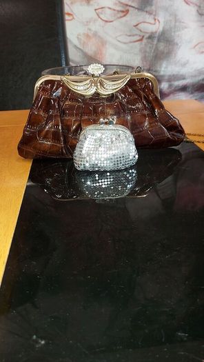 Faux Leather  clutch/ shoulder bag .