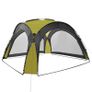 Party Tent with LED and 4 Sidewalls 3.6x3.6x2.3 m Green Image 4