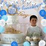 Holy Communion Decorations, First Communion Decorations Confirmation Decor,Blue Banner Pennant Bunting,Balloons,Cake Topper for Boys Christening Gifts Image 5