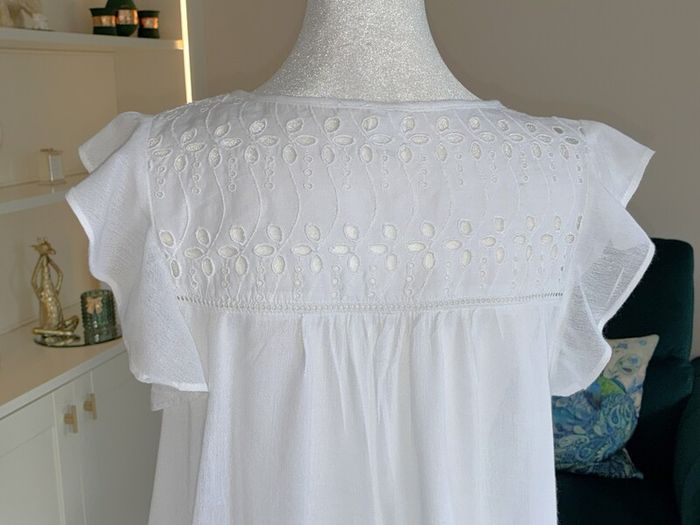 Ladies White Cotton Broderie Blouse from GAP