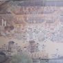 Large Chinese Framed Print Busy Village Market Place Image 5