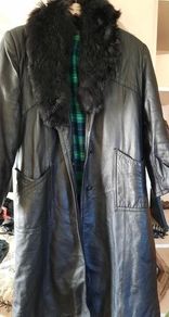 Vintage Long Leather Coat Size Medium 8 to 12 - AV