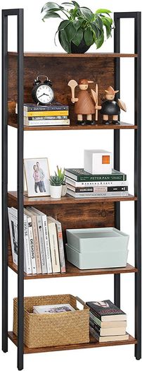 Bookcase, Kitchen Shelf, Standing Shelf with 5 Open Shelves