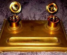 Early Victorian Brass Inkstand