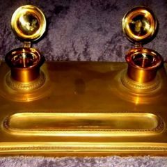 Early Victorian Brass Inkstand
