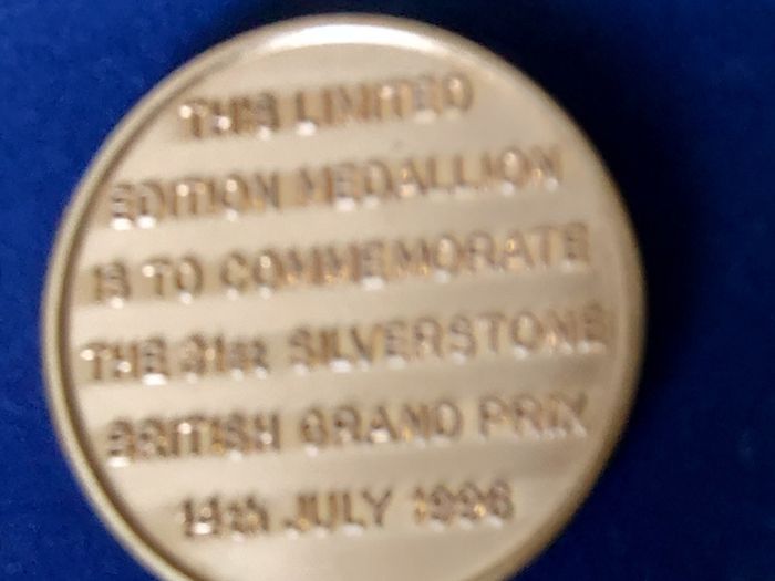 SILVERSTONE 31st British  Grand Prix medal 1996