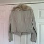 River Island Beige Faux Leather Jacket with Removable Faux Fur Collar Image 9