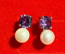 Pearl and Amethyst Earring