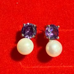 Pearl and Amethyst Earring