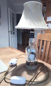 Upcycled "Old Horseshoe" Kentucky Bourbon Whiskey Bottle Lamp