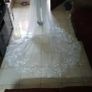 Cathedral Length Crystal and Lace Veil With Comb Image 4